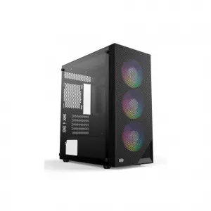 PCCOOLER PC CASING C3B310 BLACK + 4 FAN FX-120 MATX BLACK